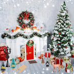 Shappy 39 Pcs Christmas Fairy Door Kit Wooden Elf Fairy Doors Decorations with Accessories Mini Door Tiny Miniature for Christmas Tale DIY Craft Garden Home Party Decoration(Red)