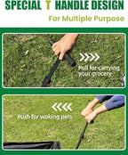 Collapsible Wagon, Foldable Wagon with Tailgate Extended, 360lbs Heavy Duty, Portable Lightweight Utility Wagon for Grocery, Camping, Garden, Sports, Black T
