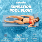 TRC Recreation Sunsation Vinyl Coated Foam Swimming Pool Float Mat Adult Lounger with Built-in Roll Pillow