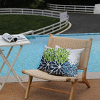 DFXSZ Outdoor Throw Pillow Covers 22x22 Inch Set of 2 Waterproof Spring Summer Geometric Elegant Blue Green Outdoor Pillow Covers for Patio Funiture Garden Couch 158Y22