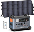 OSCAL PowerMax 6000 Solar Generator with 3x500W Solar Panel, 120V/240V Split Phase Voltage 6000W AC Outlets (7200W Peak), 2200W AC Charging/2400W PV Charging for Home, Emergency, Bank Battery Backup