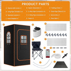 DoCred Portable Sauna for Home, Upgraded Personal Steam Sauna Box with 3L Steamer, Folding Chair, Extra Large Size Foldable Home Sauna, Full Body Sauna Tent for Relaxation Spa