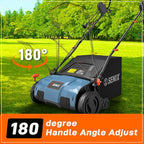 SENIX 13 Amp 15-Inch 2-in-1 Electric Dethatcher and Scarifier with 13.2-Gal Collection Bag,4-Position Depth Adjustment,Walk Behind for Lawn Garden Care Removing Thatch,Quick-Fold(SCE13-M)
