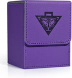 ZLCA Card Deck Box for MTG Yugioh TCG, Card Storage Box with Dividers Holds 100+ Sleeved Cards, Premium Card Deck Case Compatible with CCG Trading Cards (Purple,Puzzle)