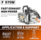 FARMMAC F070W Gas Chainsaw Powerhead, NEOTEC Chainsaw 105cc 2-Cycle Gasoline Power Chain Saws, 4.8KW 6.4HP Fit for 36 and 42 inch Bar, All Parts Compatible with MS070 090 Neotec NS8105 without Bar