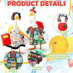 Abbylike Porch Goose Outfits Porch Yard Goose Outfits Clothes Costume Fits Large 23'' Cement for Garden Yard Statue Pathway Decorations(Back to School,2 Set)