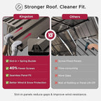 SUNJOY Kingston 20' x 12' Hardtop Gazebo with Galvanized Steel Double Roof, Curtain and Netting, Brown Aluminum Posts Permanent Pavilion Gazebo for Garden, Patio, Deck, Lawn