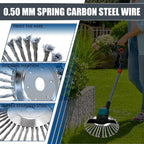 10 Inch Steel Wire Rotary Brush Cutter Trimmer Head Sets Weed Blade Cutter with Adapter Kit Compatible with Stihl, Husqvarna,String Trimmers, Gardening Lawnmower, Moss Grass Rust Removal