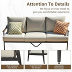 NATURAL EXPRESSIONS 5 Pieces Patio Furniture Set, Outdoor Furniture Sofa Sectional Modern Metal Patio Conversation Set with High Back Wicker Backrest & Loveseat for Balcony, Backyard, Deck, Porch