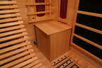 Corner Sauna 1 Person, Infrared Wooden Sauna, Luxurious Canadian Hemlock Home Saunas, 2300 W 8 Heating Element, Low EMF Full Size Indoor Spa(Left Recliner)