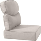 Luxury 24x24x6 Inch Smile Outdoor Seat Cushions Set of 2 - Superior Comfortable Water-Repellent Patio Chair Cushion for Porch Set Rattan Dining Swivel Chairs Loveseat Sectional Sofa - Beige