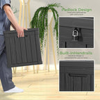 50 Gallon Waterproof Outdoor Storage Box,Resin Deck Box,Lockable Outside Storage Box Container for Patio Furniure,Garden,Tools (50 Gallon,Black)