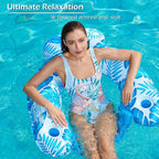 Jasonwell Pool Float with Canopy - Inflatable Pool Floaties Adult Floating Pool Chair Lounge Floats for Swimming Pool Water Chair Pool Lounger with Cup Holders Pool Toy Party Floaty for Adults