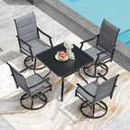 Soohow Patio Dining Chairs Set of 2, Swivel Outdoor Patio Chair with Paded Textilene Fabric, All Weather Outdoor Seats Ergonomic Comfort, Perfect Seats for Backyard, Balcony, and Garden