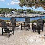 Stackable Adirondack Chairs Set of 4, Space Saving HDPE All-Weather Fire Pit Chair with Cover for Outdoor Lawn Porch Deck