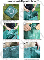 Gardzen 3-Pack 80 Gallon Yard Waste Bags, Reusable Heavy Duty Collapsible Garden Leaf Bags with Plastic Ring, Stand-Up Yard Waste Bin for Leaves, Lawn Debris & Grass Clippings