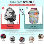 Watercolor Fish Laundry Basket Foldable With Handles Cute Fishes Tote Bag Oxford Cloth Colorful Laundry Hamper Clothes Storage Bucket Toy Organizer For Bathroom/Laundry/Bedroom 18.9"x16.5 "