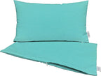 RSH DECOR: Sunbrella Pillow Covers Set of 2 | Covers Only - 20" x 12" | Outdoor Lumbar Pillow Covers Crafted with Sunbrella Performance Fabric | Canvas Aruba