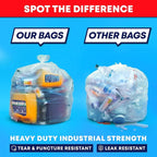 Veska 55-60 Gallon Trash Bags, Large Clear Garbage Bags,150 Bags Bulk Can Liners Perfect for Office, Waste, and Storage Use, Recycling, Yard Waste, and Leaf Collection, Rollaway Bin Liners
