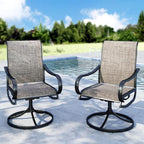 MFSTUDIO Swivel Patio Dining Chairs Set of 2, Outdoor Dining Chairs with Breathable Quick-Drying Textilene Fabric & Sturdy Metal Frame, All Weather Outdoor Furniture Chairs for Deck, Bistro, and Lawn