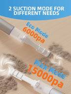 Handheld Vacuum Cordless, 4 in 1 Portable Mini Car Vacuum Cleaner with 15000pa Suction Power, 2 Suction Modes & Multi-Nozzles for Home Pet Office, Silver