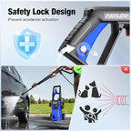 Pressure Washer - True 1378 PSI 1.25 GPM Power Washer with No-Bend 360° Nozzle, Foam Cannon & Complete 4-Nozzle Set for Car, Driveway, Patio