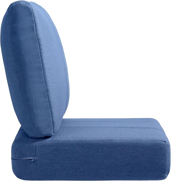Luxury 24x24x6 Inch Kitty Outdoor Deep Seat Cushions Set of 6 - Comfortable Patio Chair Cushion for Wicker Dining Rocking Swivel Chair Loveseat Couch Sectional Sofa - Navy Blue