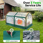 Quictent Premium Greenhouse with Screen Window, Portable Fast-up Plant Greenhouses for Outdoors with Heavy Duty Pop-up Fiberglass Frame Durable Waterproof Cover, 98.4x49.2x52.8 Inch, Green