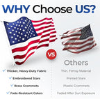 American Flag for Outside Heavy-Duty US Flag with Embroidered Stars Reinforced Material USA Flag Built for Outdoors Sewn Stripes UV Protection Brass Grommets (3x5 ft)