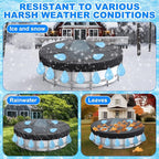 Hungdao 4ft Pool Pillow Cover for Above Ground with 12 Pcs Inflatable Pool Cover Weight with Hook Winter Ice Antifreezing Hanging Bag with Rope and Connection Buckle(Sky Blue,4ft,Round)