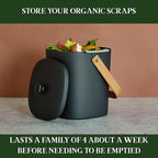 Bamboozle Countertop Compost Bin Kitchen | 1 Gallon | Odorless Composting Bin with Filters | Indoor Compost Bin with Lid | Plant Based Kitchen Composter for Food Scraps & Waste Recycling | Graphite