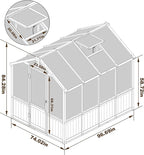 BlueWish 6x8FT Greenhouse, Greenhouse for Outdoor with Cedar Frame, Adjustable Vent, Wood Greenhouses with Polycarbonate Panel, Green House for Outside, Garden, Backyard, Black