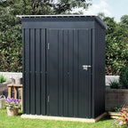 3x5 FT Outdoor Metal Storage Shed, Single Door, 1 Clear Window, Tool Shed for Garden, Patio, Backyard