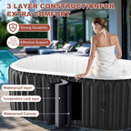 LILYPELLE 1-2 Person Inflatable Hot Tub, Oval Portable Hot Tub with 100 Bubble Jets, Large Outdoor Spa Bathtub Set Included Heater Pump, Filter and Insulated Cover, 75" X 47" X 25"