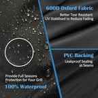 Cover for Charbroil Bistro Pro Electric Grill & Griddle, with Handle & Straps for 25302145 25302146 25302148 25302161, 600D Waterproof All Weather Resistant Electric Cover, Replace CB1250073P4