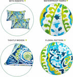 Pack of 2 Patio Lumbar Pillows, 12"x20" Fade Resistant Outdoor Waterproof Lumbar Pillow with Inners, Decorative Garden Lumbar Cushions for Home Patio Terrace Sofa Use