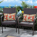 Pyonic Outdoor Pillows Cover Pack of 2 Floral Waterproof Throw Pillow Covers 12X20 inch Outdoor Lumbar Pillows for Patio Furniture Garden Outside Waterproof Throw Pillows
