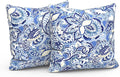 LVTXIII Set of 2 Patio Throw Pillows 16"x16" Fade Resistant Outdoor Throw Pillows with Inserts, Fluffy Decorative Garden Toss Pillow Cushions for Home Coach Sofa Use, Floral Bluish Violet