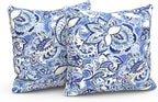 LVTXIII Set of 2 Patio Throw Pillows Waterproof 20"x20" Fade Resistant Outdoor Throw Pillows with Inserts, Decorative Garden Toss Pillow Cushions for Home Patio Sofa Use, Floral Bluish Violet