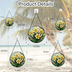 Stained Glass Window Hanging, Daffodil Plant Flowers Sun Catchers Diamond Glass Panel Hangings Suncatcher Decor for Birthday for Women, Men, Wife, Aunt, and Mom 14.9x14.9 in