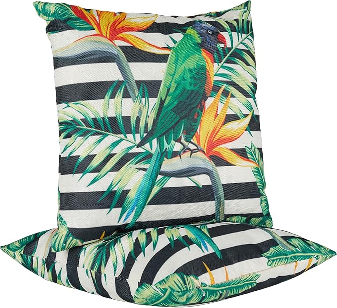 Outdoor Throw Pillows Waterproof Set of 2 Patio Pillows 18×18 Inch Decorative Pillows for Bed, Couch, Sofa and Patio Furniture