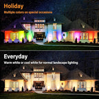 10W RGBW LED Landscape Lights Spot Lights Outdoor for Yard Garden Decor Spotlight, Landscape Lighting with 16 Color Changing and Remote, IP68 Waterproof (6 Pack)