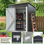 5x3 FT Outdoor Storage Shed, Garden Shed with Updated Frame Structure and Lockable Doors, Metal Tool Sheds for Backyard Garden Patio Lawn, Grey