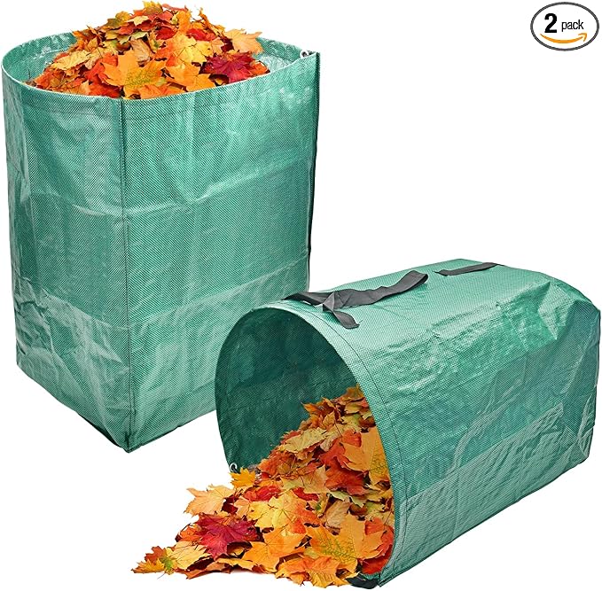 CAMPFIRE 2 Pack 53 Gallon Reusable Yard Waste Bags, Collapsible Dustpan-Type Garden Leaf Bags For Lawn Debris,Leaf Collector,Lawn And Leaf Trash Bags