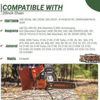 20 Inch Chainsaw Chain 80 Drive Links .325" Pitch .050" Gauge Compatible with Fits Husqvarna450 Rancher,4435E,440E,445E,450E,Jonsered CS2252 MAKITA EA5600F Craftsman S205 and More (4Pack)