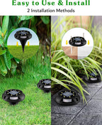 Biling Solar Outdoor Lights Walkway Lights 12 Packs, Bright Solar Ground Lights Uplight Sidelight Waterproof for Yard Walkway Garden Poolside (White)