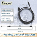 946-04722 Chute Control Cable 2-Way for Cub Cadet 1X 21-inch LHP, 1X 221 LHP, 221 LHP, MTD, Craftsman Snow Blowers Replaces 746-04722