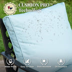 Patio Furniture Set 4 pcs, Metal Outdoor Patio Furniture, 3-Seat Sofa, 2 Swivel Chairs, Coffee Table and 5.75" Extra Thick Cushion, Patio Conversation Set for Garden Backyard Deck,Blue
