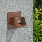 2 Inch 316 Stainless Steel Square Water Fountain Spout with Integrated Spray Baffle, Waterfall Spillway Scupper for Outdoor Decors, Pools, Ponds, Water Walls (Brown)