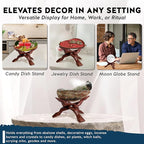 Alternative Imagination Wooden Tripod Stand - 8 Inch Display Stand For Home Decor, Abalone Shell, Crystal Ball and More